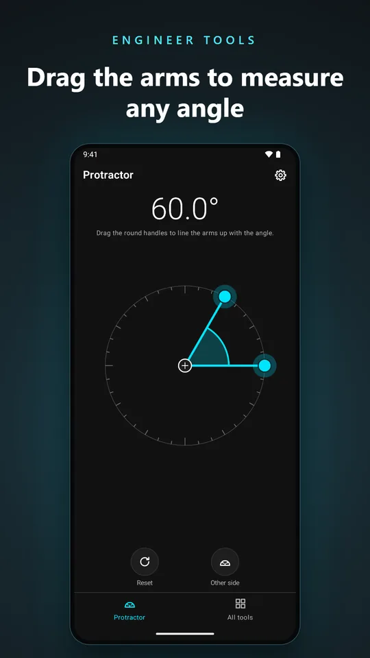 Drag the arms to measure any angle